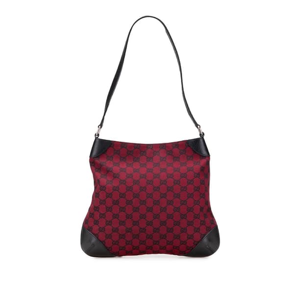 Pre-owned Gucci GG Canvas Shoulder Bag  Red