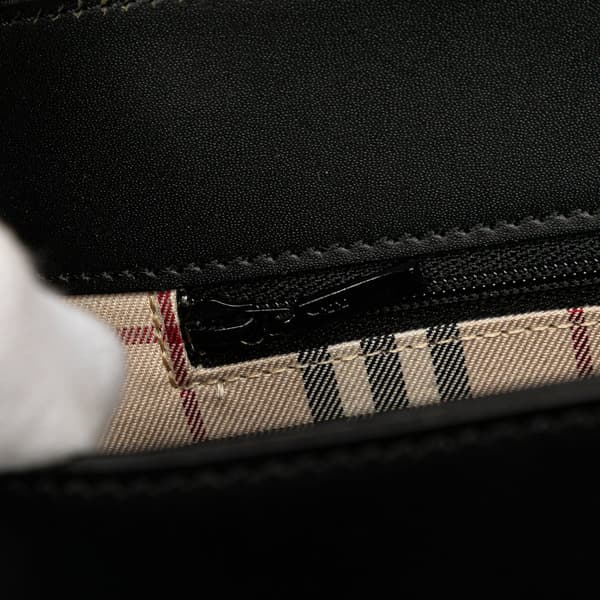 Pre-owned Burberry Leather Flap Shoulder Bag Black