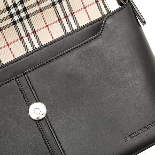 Pre-owned Burberry Leather Flap Shoulder Bag Black