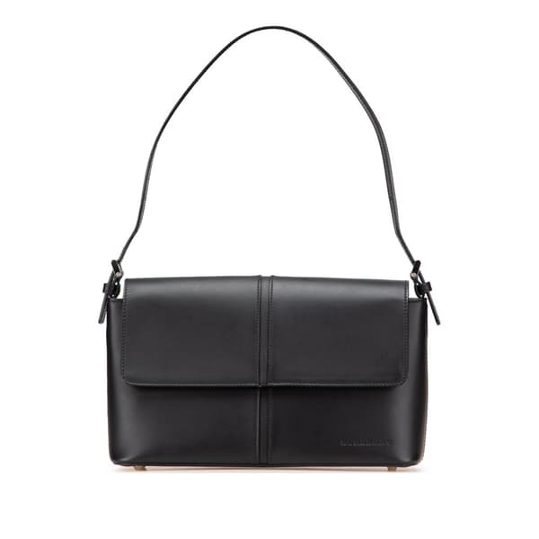Pre-owned Burberry Leather Flap Shoulder Bag Black