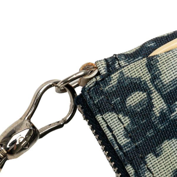 Pre-owned Dior Mini Diorissimo Canvas Saddle Pochette Blue