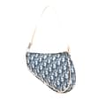 Miniatyrbillede 2 af 10: Pre-owned Dior Mini Diorissimo Canvas Saddle Pochette Blue