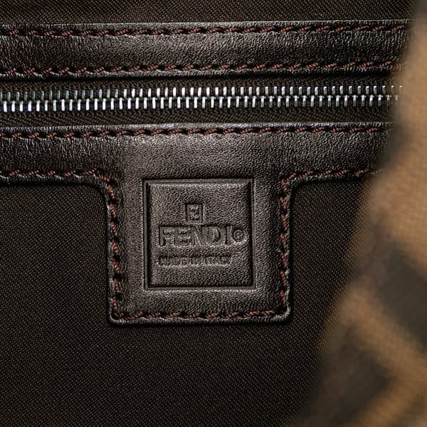 Pre-owned Fendi Zucca Canvas Shoulder Bag Brown