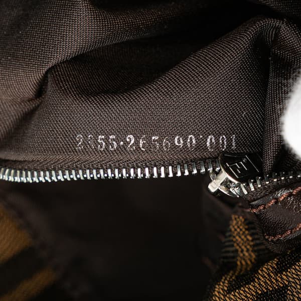 Pre-owned Fendi Zucca Canvas Shoulder Bag Brown