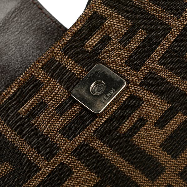 Pre-owned Fendi Zucca Canvas Shoulder Bag Brown