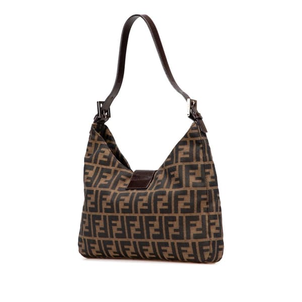 Pre-owned Fendi Zucca Canvas Shoulder Bag Brown
