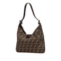 Miniatyrbillede 2 af 10: Pre-owned Fendi Zucca Canvas Shoulder Bag Brown