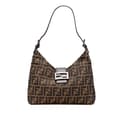 Miniatyrbillede 1 af 10: Pre-owned Fendi Zucca Canvas Shoulder Bag Brown