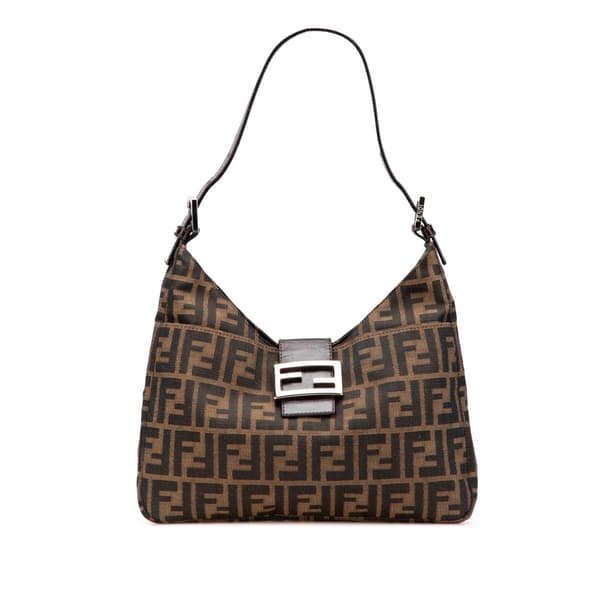 Pre-owned Fendi Zucca Canvas Shoulder Bag Brown