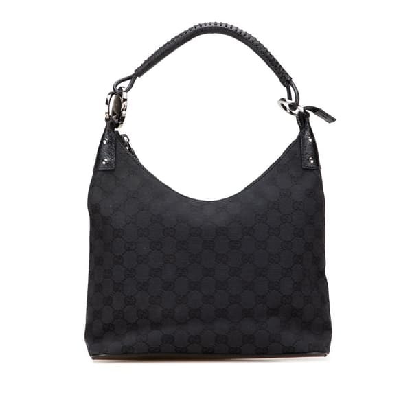 Pre-owned Gucci GG Canvas Shoulder Bag Black