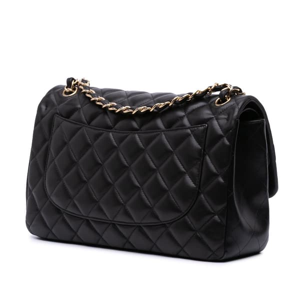 Pre-owned Chanel Jumbo Classic Lambskin Double Flap Black