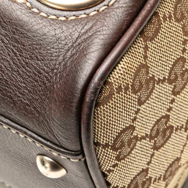 Pre-owned Gucci GG Canvas New Britt Shoulder Bag Brown