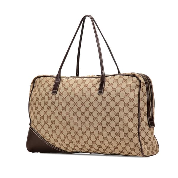 Pre-owned Gucci GG Canvas New Britt Shoulder Bag Brown