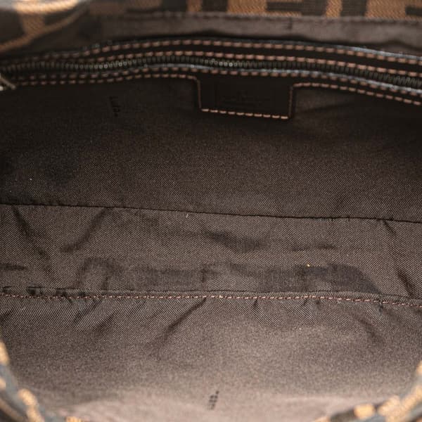 Pre-owned Fendi Zucca Canvas Shoulder Bag Brown