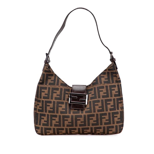 Pre-owned Fendi Zucca Canvas Shoulder Bag Brown