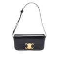 Miniatyrbild 1 av 7: Pre-owned Celine Shiny Calfskin Claude Shoulder Bag Black