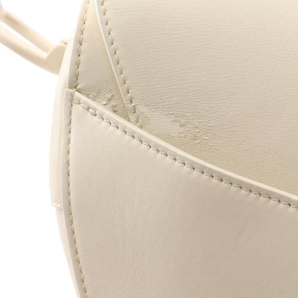 Pre-owned Dior Ultra Matte Calfskin Saddle Bag White