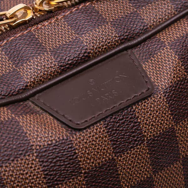 Pre-owned Louis Vuitton Damier Ebene Rivington GM Brown