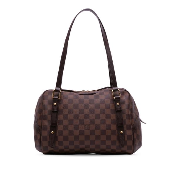 Pre-owned Louis Vuitton Damier Ebene Rivington GM Brown