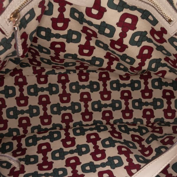 Pre-owned Gucci Guccissima Horsebit Pelham Shoulder Bag White