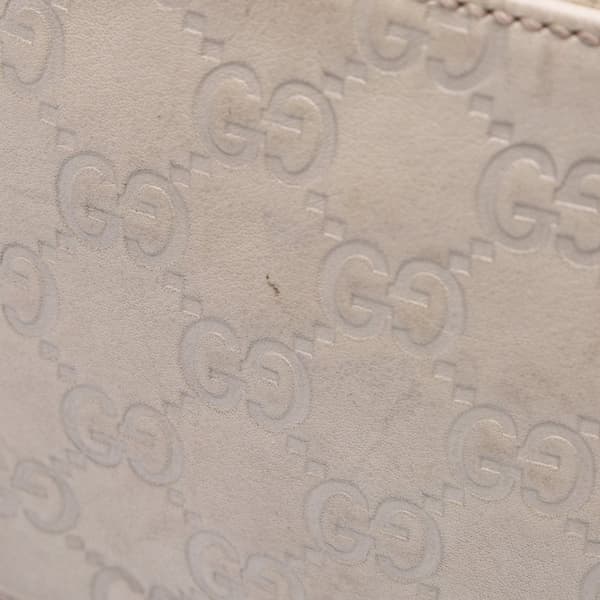 Pre-owned Gucci Guccissima Horsebit Pelham Shoulder Bag White