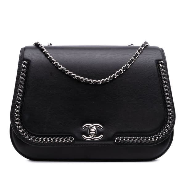 Pre-owned Chanel Medium Calfskin Braided Chic Flap Black