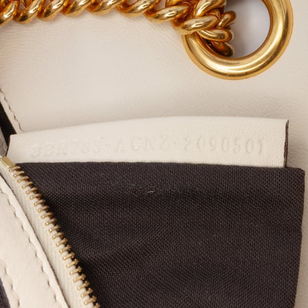 Pre-owned Fendi Bicolor Leather Chain Midi Baguette White