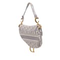 Miniatyrbilde 2 av 9: Pre-owned Dior Oblique Canvas Embroidered Saddle Bag Gray
