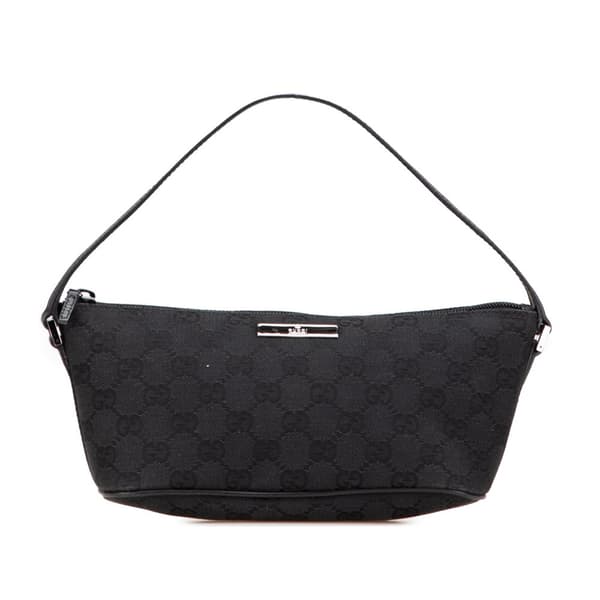 Pre-owned Gucci GG Canvas Boat Black