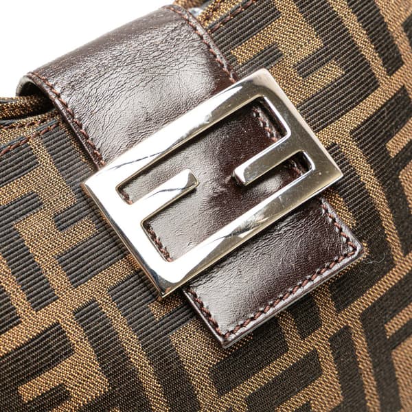 Pre-owned Fendi Zucca Canvas Shoulder Bag Brown