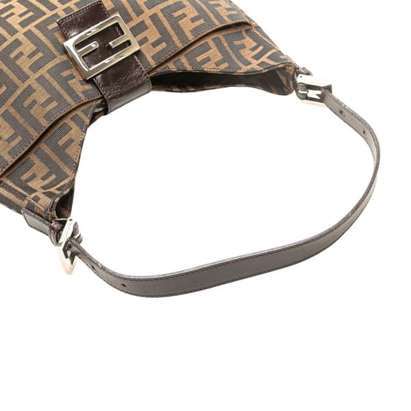 Pre-owned Fendi Zucca Canvas Shoulder Bag Brown