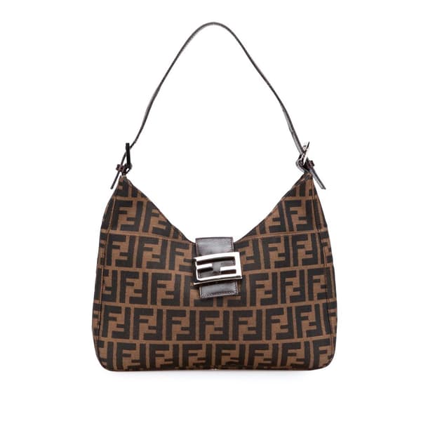 Pre-owned Fendi Zucca Canvas Shoulder Bag Brown