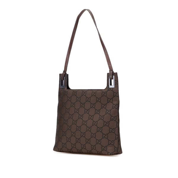 Pre-owned Gucci GG Nylon Shoulder Bag Brown