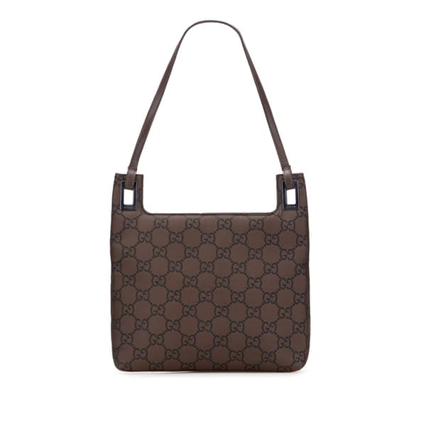 Pre-owned Gucci GG Nylon Shoulder Bag Brown