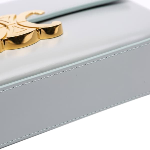 Pre-owned Celine Shiny Calfskin Claude Shoulder Bag Gray