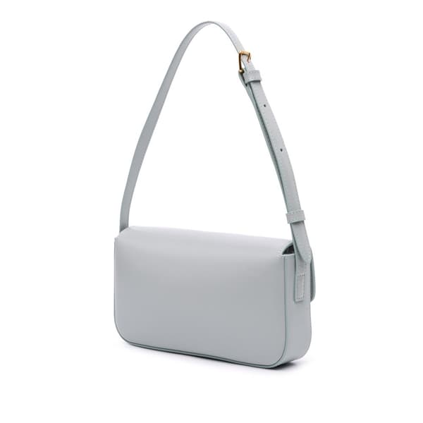 Pre-owned Celine Shiny Calfskin Claude Shoulder Bag Gray