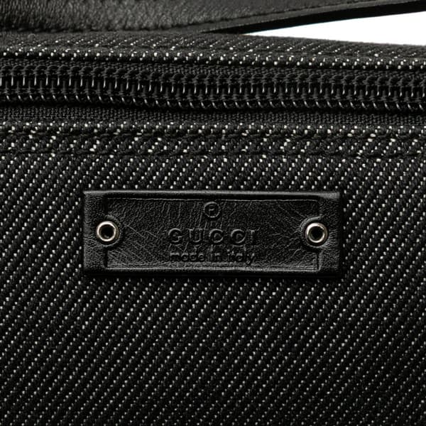 Pre-owned Gucci Denim Boat Shoulder Bag Black