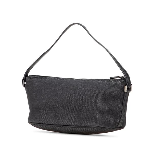 Pre-owned Gucci Denim Boat Shoulder Bag Black