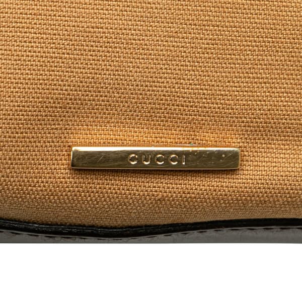 Pre-owned Gucci Canvas Web Shoulder Bag Brown
