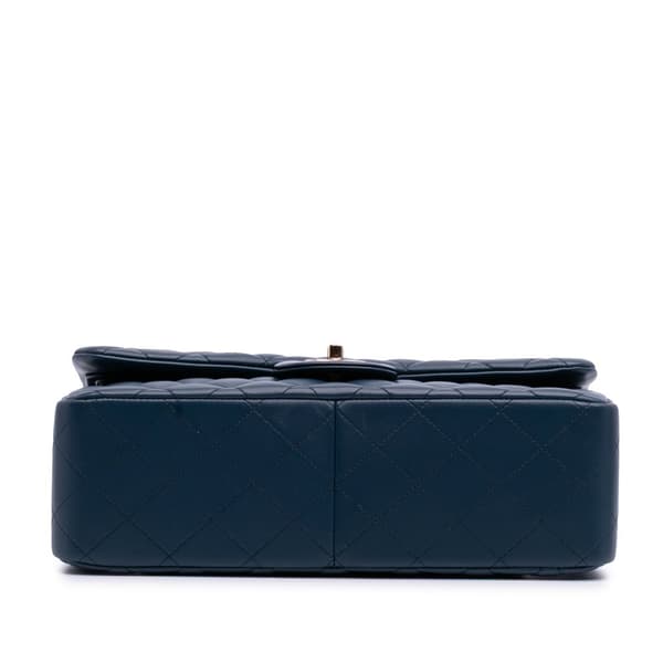 Pre-owned Chanel Jumbo Classic Lambskin Double Flap Blue