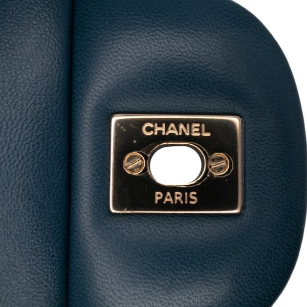 Pre-owned Chanel Jumbo Classic Lambskin Double Flap Blue