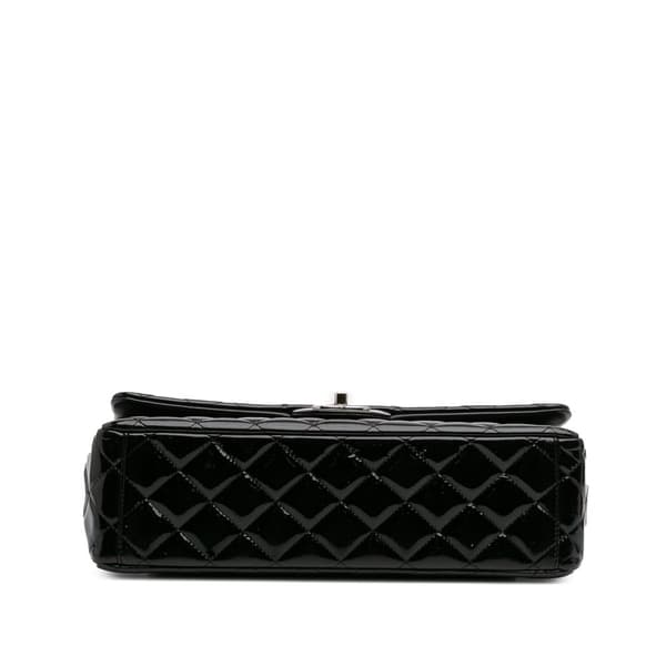 Pre-owned Chanel Maxi Classic Patent Double Flap Black