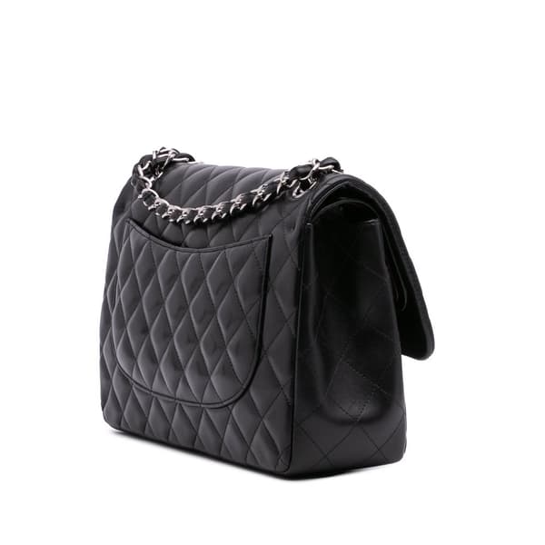 Pre-owned Chanel Jumbo Classic Lambskin Double Flap Black