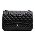 Miniatyrbild 1 av 10: Pre-owned Chanel Jumbo Classic Lambskin Double Flap Black