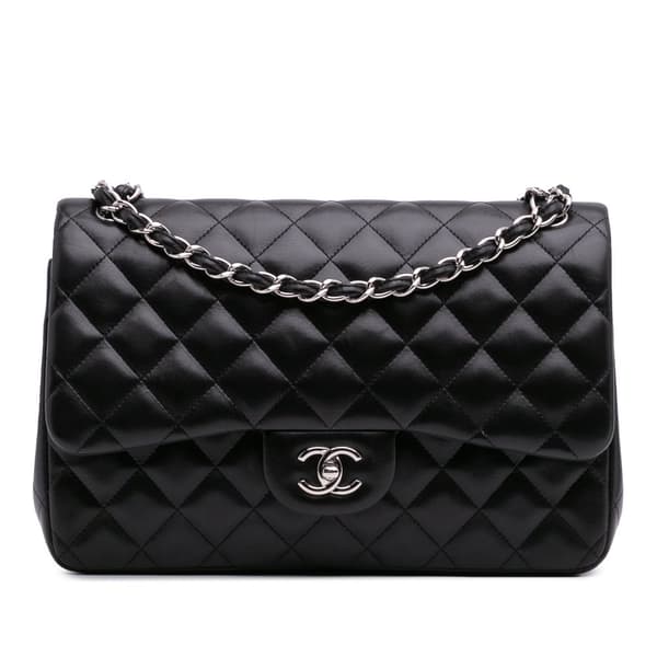 Pre-owned Chanel Jumbo Classic Lambskin Double Flap Black