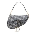 Miniatyrbilde 1 av 10: Pre-owned Dior Oblique Canvas Saddle Bag Blue