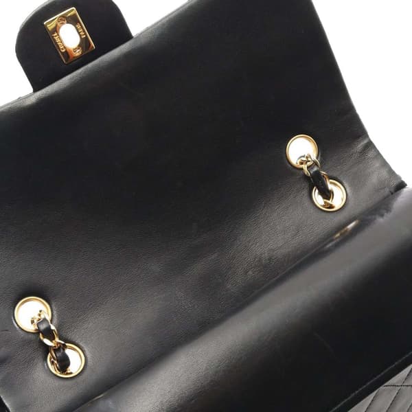 Pre-owned Chanel Medium Tall Classic Lambskin Double Flap Black