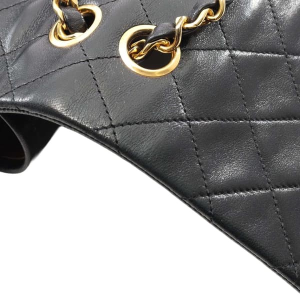 Pre-owned Chanel Medium Tall Classic Lambskin Double Flap Black