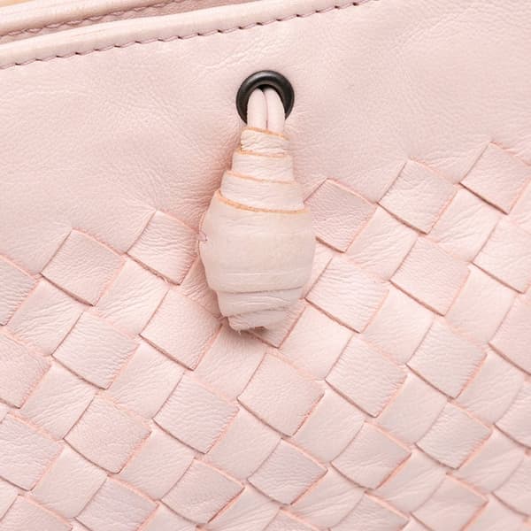 Pre-owned Bottega Veneta Nappa Intrecciato Shoulder Bag Pink