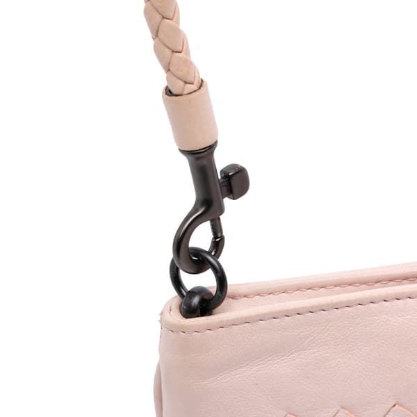 Pre-owned Bottega Veneta Nappa Intrecciato Shoulder Bag Pink